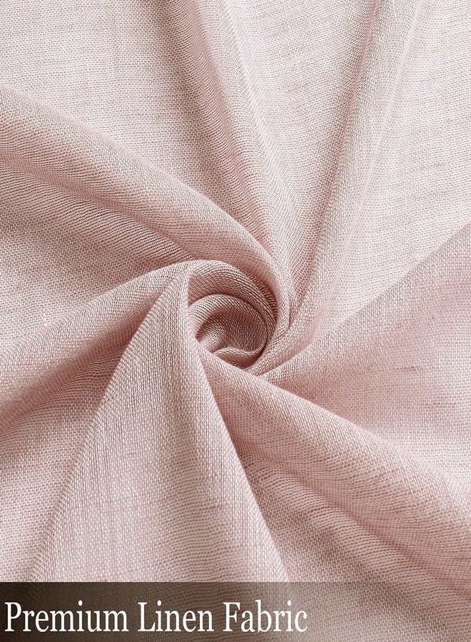 MISS SELECTEX Miss SELETEX Blush Pink Natural Linen Sheer Curtains for Living Room Elegant Kitchen Curtains Grommet Light Filtering Nursery Curtains Window Voile Linen Textured Panels for Bedroom 2 Panels 52Wx54L - Image 5